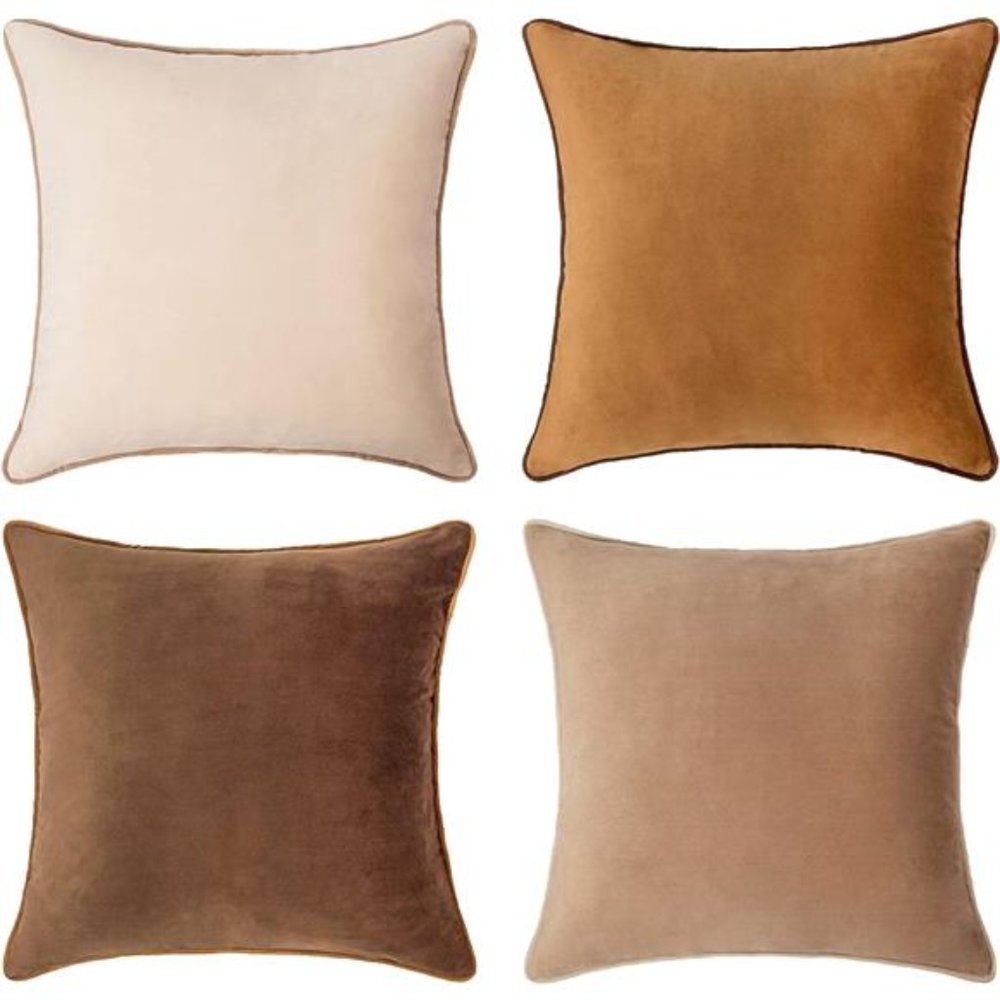 Decorative Throw Pillow Covers Cushion Cases, Set of 4 Soft Velvet Modern
